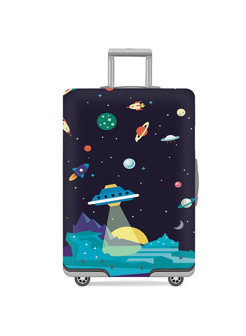 M Thickened Luggage Cover, Planet Pattern High Quality Travel Luggage Cover, Suitable For Wheeled Suitcases, Waterproof, Dustproof And Scratch-Resistant Luggage Cover - Image 1